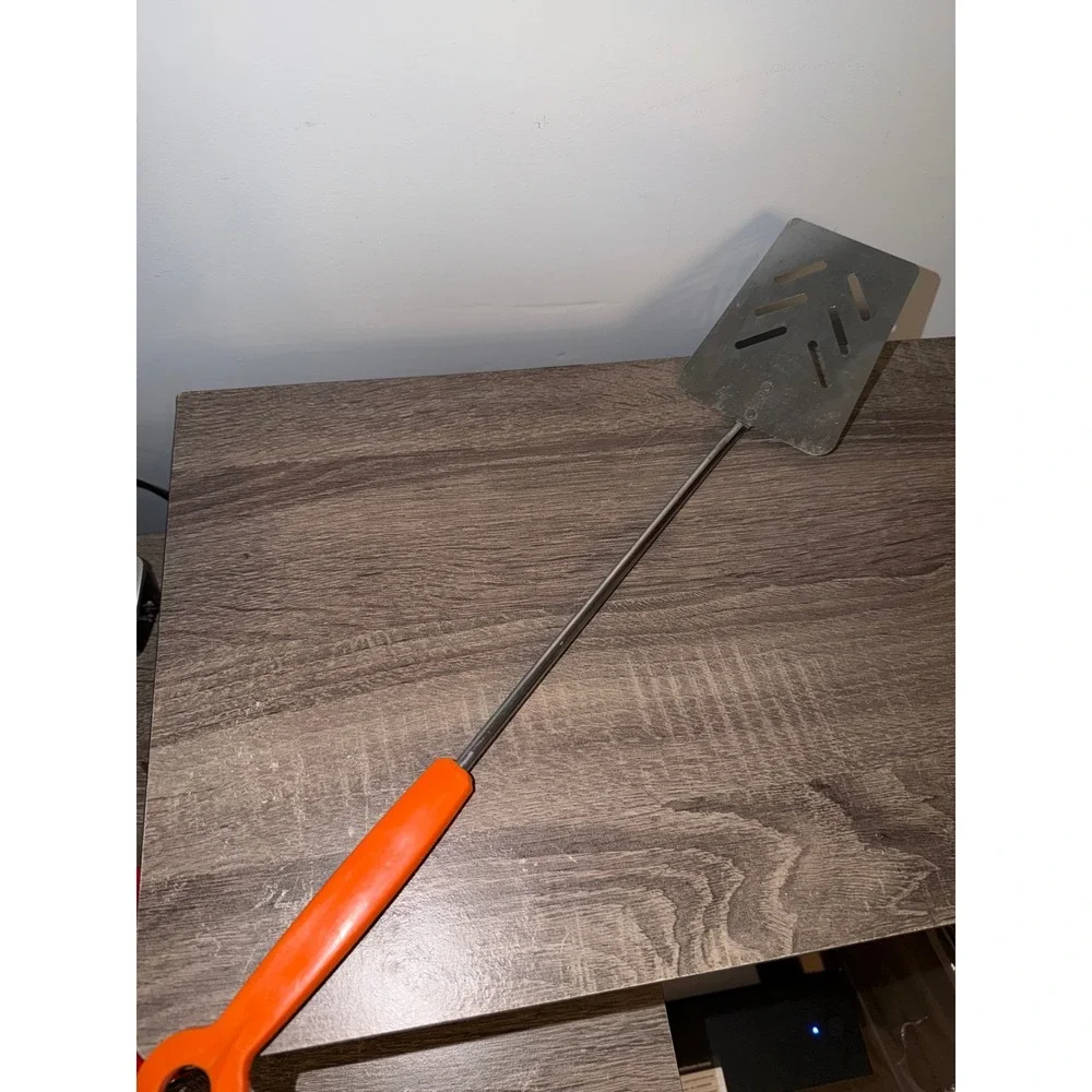 Ekco Vintage Long Handle Spatula Stainless Steel Slotted BBQ Turner Orange 19in
